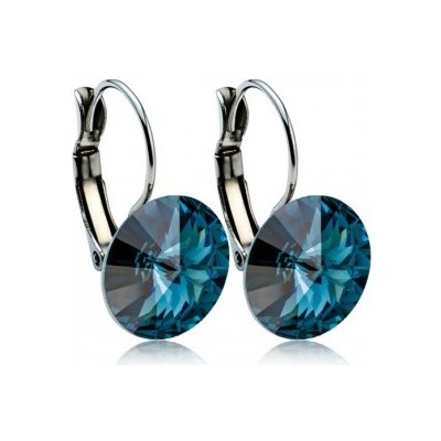 Swarovski Elements Rivoli stříbrné visací modré kulaté 31106.3 Montana Blue modrá tmavá indigo kobaltová – Hledejceny.cz