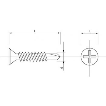 Šroub do plechu samovrtný TEX se zápustnou hlavou 6,3 x 70 mm Zn