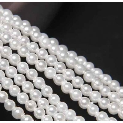 Pro Háčkování Plastový korálek voskovaný 6 mm, 100 ks bílá – Zboží Dáma