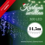 Springos Vánoční LED světelný závěs 300 LED, modrý s chladným bílým flash efektem S-CL0318 – Hledejceny.cz