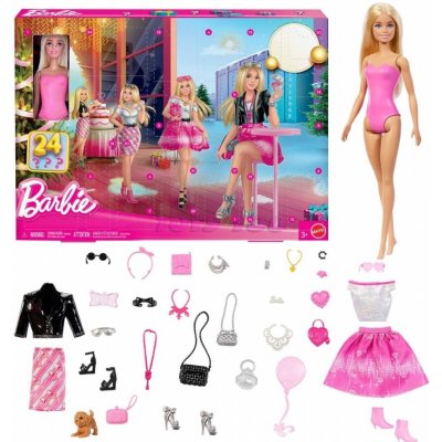 Mattel JFL63 Barbie blondýnka Adventní kalendář 2025 s 24 kusy oblečení a štěňátkem – Zboží Mobilmania