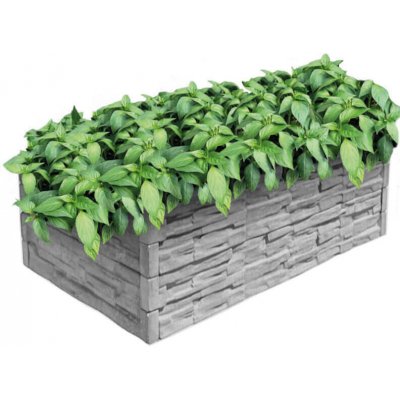 Vyvýšený betonový záhon šedý Rozměr záhonu: 200x100cm | výška 50cm – HobbyKompas.cz
