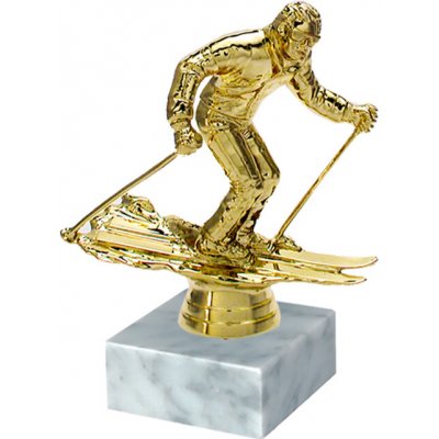 Soška lyžař sportovní pohár 11,7 cm zlatá výška 11,7 cm – Zboží Mobilmania