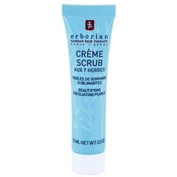Erborian Detox 7 Herbs jemný peelingový krém pro obnovu povrchu pleti Creme Scrub (Beautifying Exfoliating Pearls) 15 ml