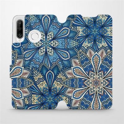 Pouzdro Mobiwear parádní flip Huawei P30 Lite - V108P Modré mandala květy – Sleviste.cz