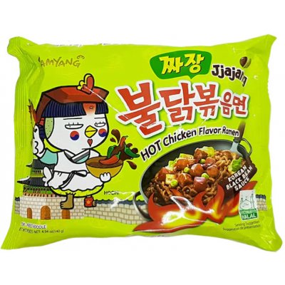 Samyang Buldak Jjajang pálivé kuřecí nudle s příchutí černých fazolí 140 g – Zboží Dáma