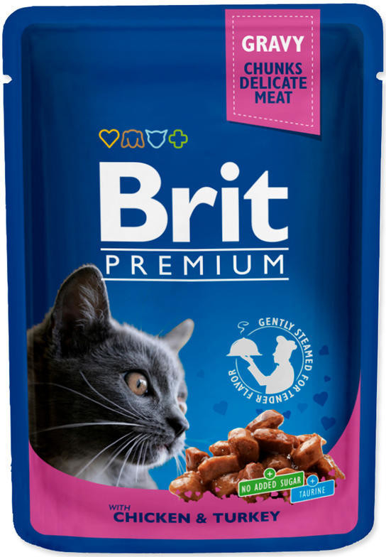 Brit Premium Cat with Chicken & Turkey 10 x 100 g