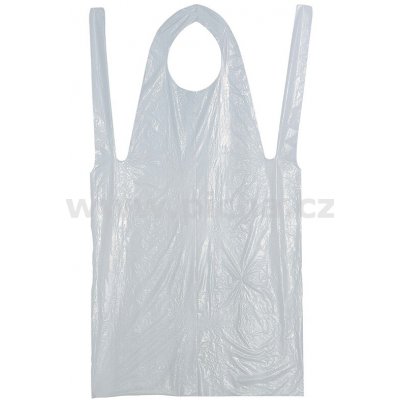 Zástěra jednorázová PE 100 ks bílá – Zboží Mobilmania