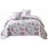 Přehoz Euromat přehoz na postel s TAVIRA bílý růžový šedý růže 220 x 240 cm