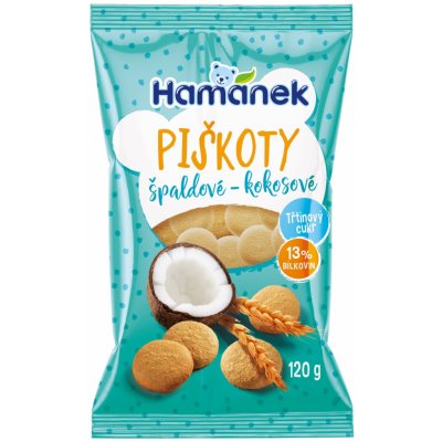 Hamánek špaldové piškoty s kokosem 120 g – Zboží Dáma