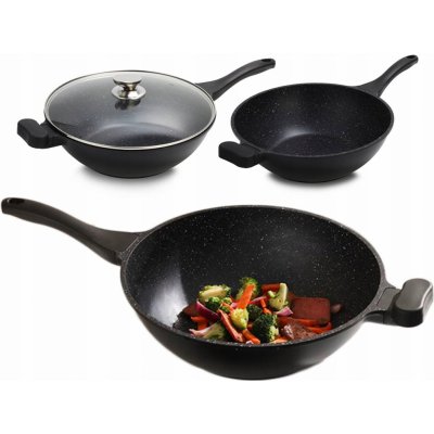 Royalty Line Wok mramorová pánev s poklicí 32 cm