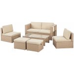 Juskys Ratanová sestava Salou krémová – Zboží Dáma