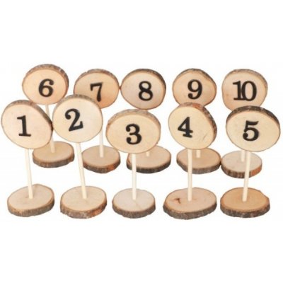 Dřevěná čísla stolů 1-10 5 x 13,5 cm – Zbozi.Blesk.cz