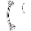 Piercing Šperky4U piercing do obočí titan s hvězdičkami TIT1391-1208