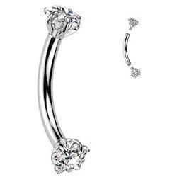 Šperky4U piercing do obočí titan s hvězdičkami TIT1391-1208