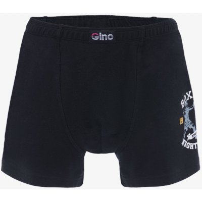 Gina dětské boxerky s delší nohavičkou chlapecké delší nohavička šité s potiskem 64006P černá bílá – Zboží Dáma
