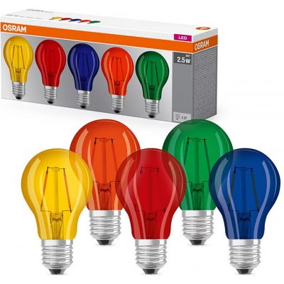 Osram LED žárovka DECOR BOX E27 2W 5 barev (yellow+red+blue+orange+green) – Hledejceny.cz
