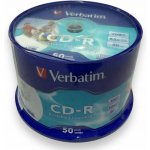 Verbatim CD-R 700MB 52x, AZO, printable, spindle, 50ks (43438) – Zboží Živě