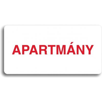 Accept Piktogram "APARTMÁNY" (160 × 80 mm) (bílá tabulka - barevný tisk bez rámečku) – Zboží Mobilmania