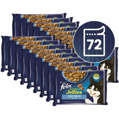 Felix Sensations Jellies lahodný výběr z ryb v želé 72 x 85 g – Zboží Mobilmania