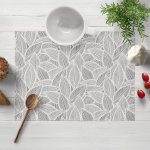 Biante Dekorační prostírání Leona LN-169 Bílé listy na šedém 30x40 cm – Zboží Dáma