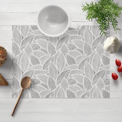 Biante Dekorační prostírání Leona LN-169 Bílé listy na šedém 30x40 cm – Zboží Dáma