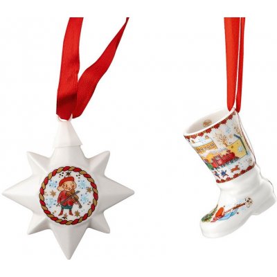 Rosenthal Vánoční set porcelánové Mini ozdoby zvonek koule Štědrý večer 5 Ø 4,5 cm 02480-727412-28620