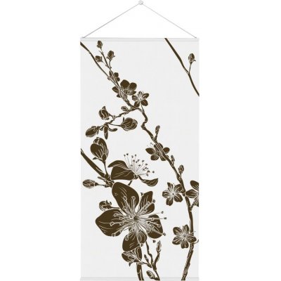 Jansen Display Závěsný Vlajkový Baner 58 x 120 cm Japonské řešňové květy hnědé – Zboží Mobilmania