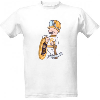 Tričko s potiskem triko pro těžaře kryptoměn pánské Bílá – Zboží Mobilmania