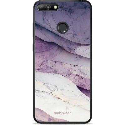 Pouzdro Mobiwear Glossy Huawei Y6 Prime 2018 - G028G - Bílý a fialový mramor