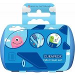 CURAPROX Kids travel set modrý 1x zubní kartáček, 2x mezizubní kartáček CPS, 1x zubní pasta máta 6+ 10 ml, 1x nálepka – Zbozi.Blesk.cz
