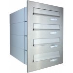 4x poštovní schránka B-042 k zazdění do sloupku + čelní deska - NEREZ / šedá – Zboží Mobilmania