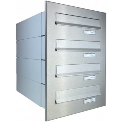 4x poštovní schránka B-042 k zazdění do sloupku + čelní deska - NEREZ / šedá – Zboží Mobilmania