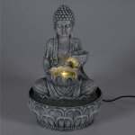 HOMESTYLING Fontána pokojová s LED osvětlením 29 cm Budha černá – Zboží Dáma