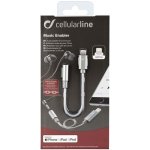 Extra odolný adaptér Cellularline Music Enabler z konektoru Lightning na 3,5 mm jack, MFI certifikace, šedý – Zboží Živě