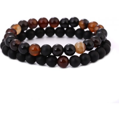 Budnej náramky pro páry yin a yang style z achátu a onyxu MN3030 – Zbozi.Blesk.cz