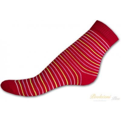 Nepon Dětské bavlněné ponožky Proužek červený