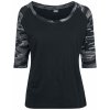 Dámská Trička Urban Classics Ladies 3/4 Contrast Raglan Tee black darkcamo