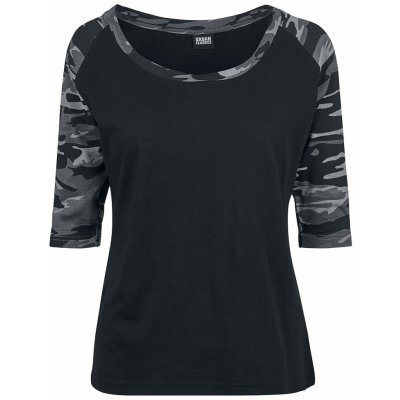 Urban Classics Ladies 3/4 Contrast Raglan Tee black darkcamo – Zboží Dáma