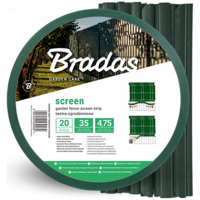 Bradas stínící fólie na plot 450g/m2 + spony 0,0475 m x 35 m green – Hledejceny.cz