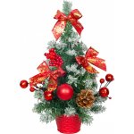 MagicHome vánoční stromeček ozdobený, zasněžený, červený, 40 cm – Hledejceny.cz