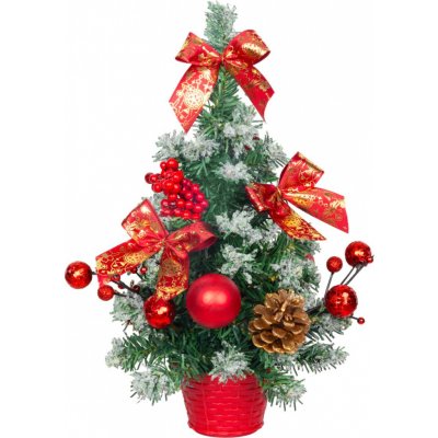 MagicHome vánoční stromeček ozdobený, zasněžený, červený, 40 cm – Hledejceny.cz