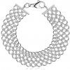 Náramek Šperky eshop širší náramek ze stříbra kroužky propletené do tvaru sítě R11.07