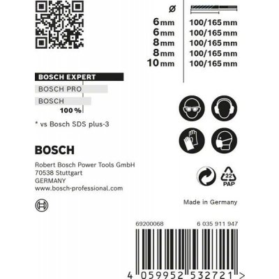 Bosch Sada vrtáků do kladiv EXPERT SDS plus-7X, 6/6/8/8/10 mm, 5 ks 2608900198 – Zbozi.Blesk.cz