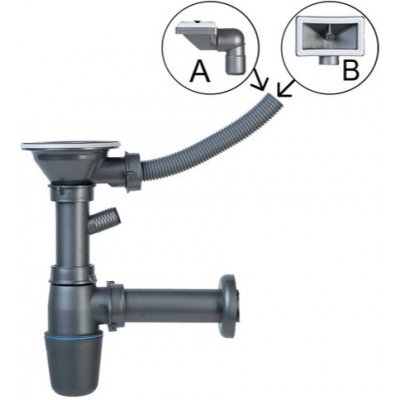 Sifon k dřezu Novaservis šedá NSP89 – Zboží Dáma
