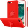 Pouzdro a kryt na mobilní telefon Apple Cadorabo Case kompatibilní s Apple iPhone 8 Plus / 7 Plus / 7S Plus v barvě Liquid Červená - Flexibilní TPU silikonové pouzdro s kroužkem - Silikonový kryt Ultra Slim Soft Back Cover Case Bumper