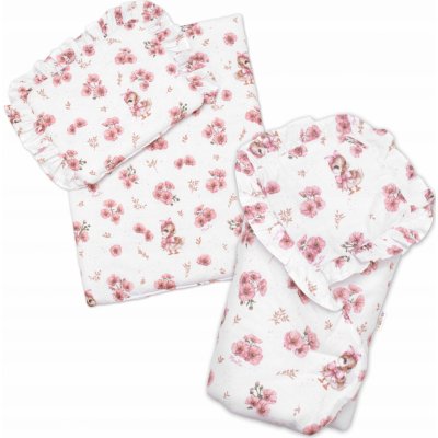 Baby Nellys Sada pro panenku 3D zavinovovačka peřinka a polštářek Kačenka pudrově růžová – Sleviste.cz