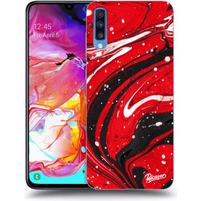 Pouzdro Picasee silikonové Samsung Galaxy A70 A705F - Red black čiré – Zboží Mobilmania