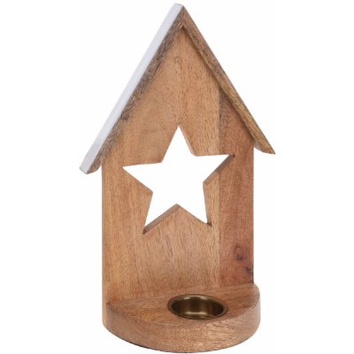 H&L Dřevěný svícen House 29cm hvězda A98002410 – Hledejceny.cz