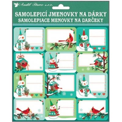 Anděl Samolepicí jmenovky na dárky - s glitry - 24 ks - 10508 – Zbozi.Blesk.cz